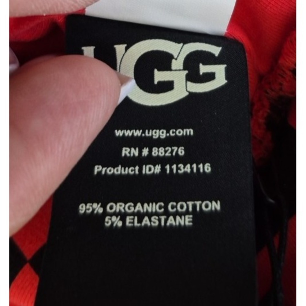Ugg‎ Bralette Womens XS Red/Black Geometric Organic Cotton Stretch Zayley NEW - Picture 5 of 8